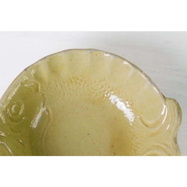 1950s Mid-Century Modern Aegitna Vallauris French Pottery Fish Bowl in Yellow Glaze For Sale - Image 4 of 15
