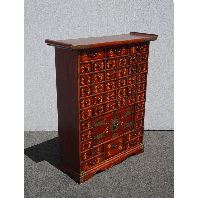 Vintage Oriental Asian Red Apothecary Cabinet Chest W 44 Drawers And Storage Chairish