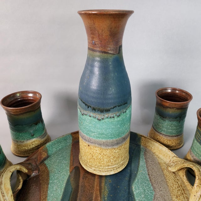 1980s Jim Ulmer Stoneware Drink Serving Set For Sale - Image 5 of 12