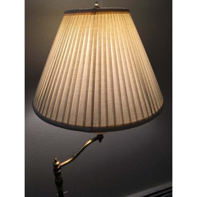 Vintage French Style Brass Swing-Arm Floor Lamp & Shade by Frederick Cooper For Sale - Image 12 of 13