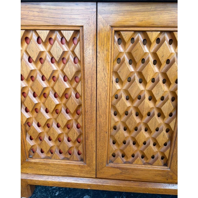 Mid Century Heritage Slate Top Petite Credenza W Reversible Door Panels For Sale - Image 11 of 17