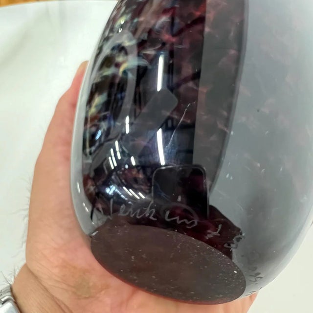 Glass 2004 Hawaii Big Island Glass Art Vase by Hugh Jenkins + S. Ross For Sale - Image 7 of 16