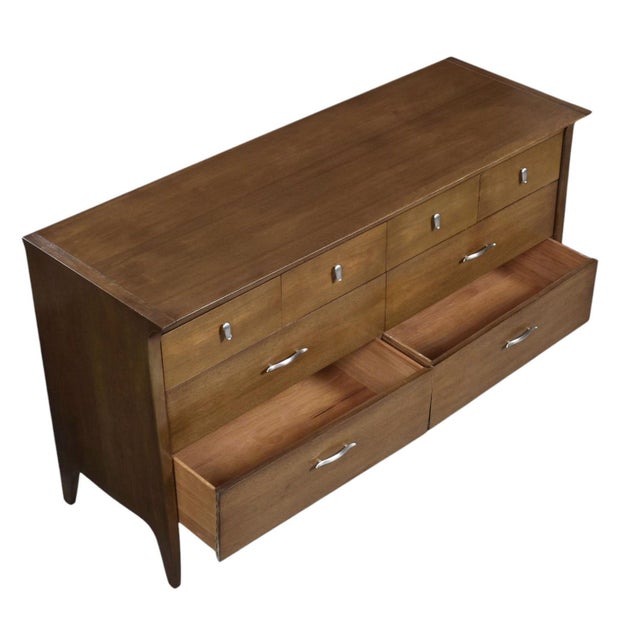 John Van Koert Drexel Profile K4 Low Dresser With Matching Mirror For Sale - Image 10 of 13