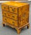Wood Mid 20th Century Burl Olivewood Italian Campaign Style Petite Four-Drawer Chest For Sale - Image 7 of 11