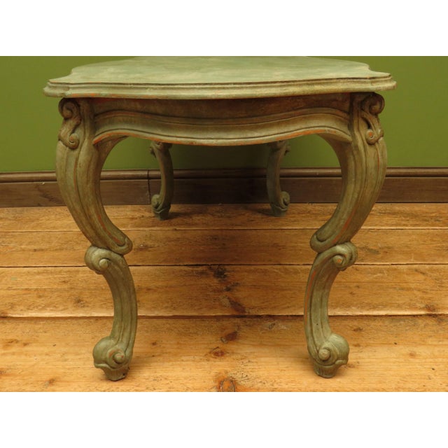 Vintage French Louis XV Style Patinated Painted Coffee Table, 1970s For Sale - Image 14 of 18