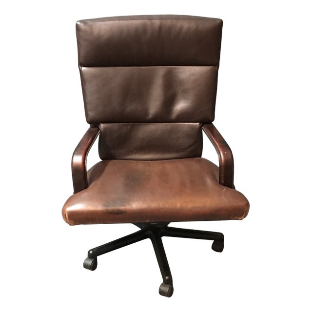 Modern Leather Office Armchair by Matteo Grassi, 1980s For Sale