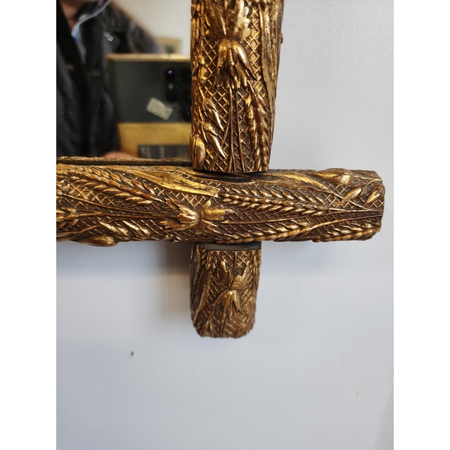 Bunny Williams Home Antique Dutch Giltwood Faux Bamboo Repousse Wall Mirror For Sale - Image 4 of 15