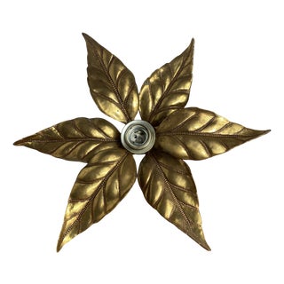 Flower Wall Sconce attributed to Willy Daro for Massive, 1970s For Sale