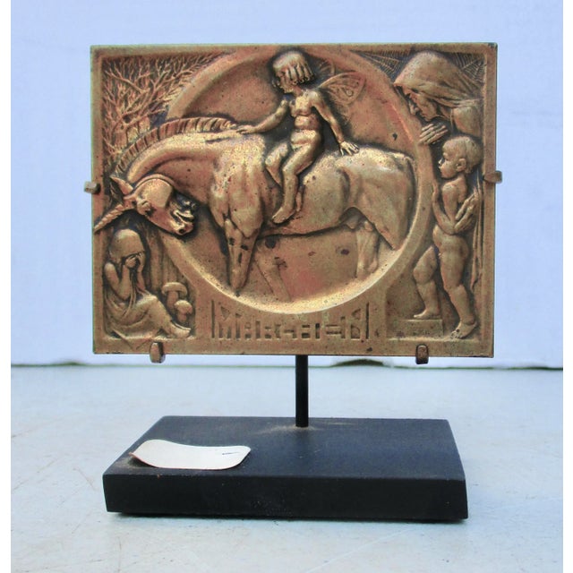 1920s 1920s' Mounted Bronze Plaque Marchen, Austria For Sale - Image 5 of 5