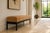 Wood Cognac-Colored Alcantara Bench, 1980s For Sale - Image 7 of 8