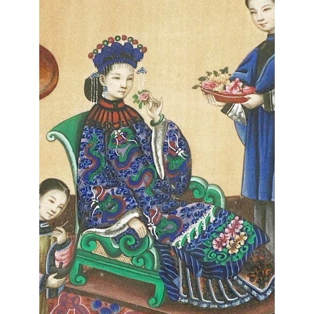 Early 19th Chinese Export Pith Painting 16.75" H Framed For Sale In New York - Image 6 of 7