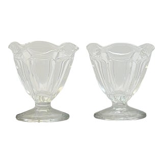 Vintage Clear Parfait Glasses- A Pair For Sale