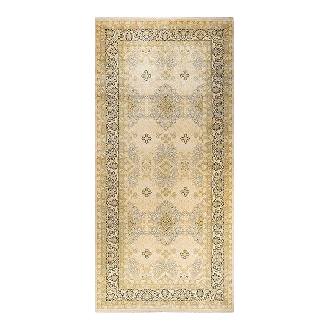 Mogul, One-of-a-Kind Hand-Knotted Area Rug - Ivory, 8' 0" x 17' 5" For Sale