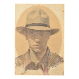 Self-Portrait, 1955, Mixed Media on Paper For Sale