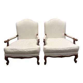 Ethan Allen Oversized Chairs. A Pair of Versailles' Line Bergere' Lounge Chair For Sale