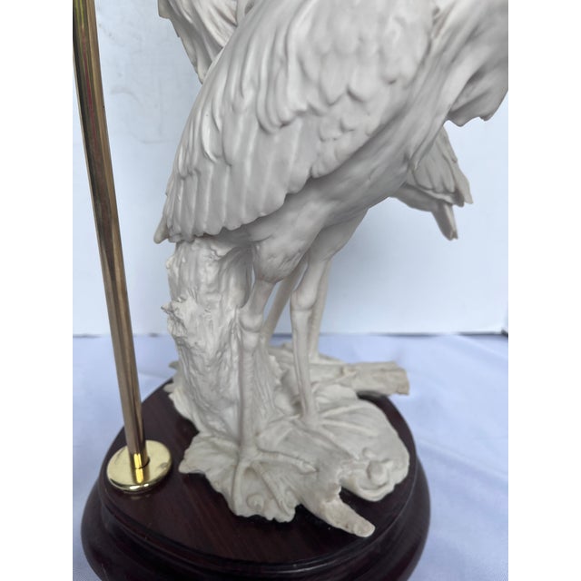 Vintage Giuseppe Armani Porcelain Heron Table Lamp - Hollywood Regency For Sale - Image 16 of 18