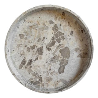 White Beige Stone Plate/Tray Bowl For Sale
