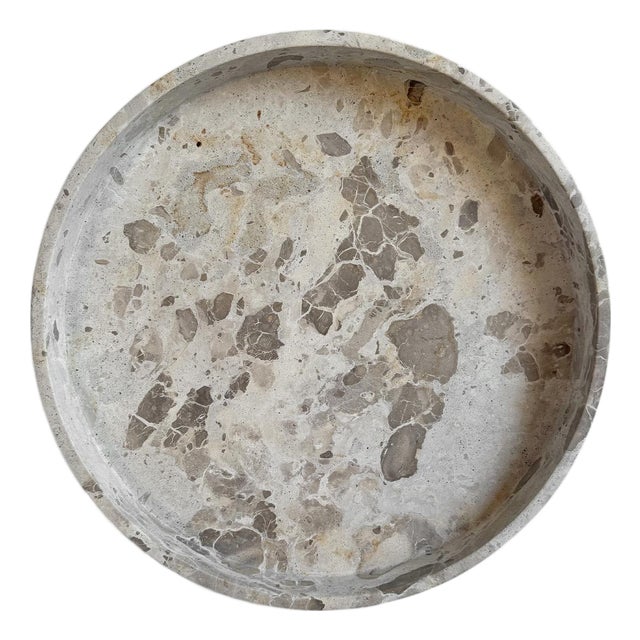 White Beige Stone Plate/Tray Bowl For Sale