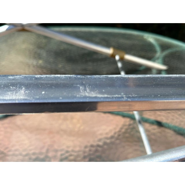 John Vesey v-41 X-Leg Aluminum Brass Coffee Table Mid Century Modern For Sale - Image 11 of 12
