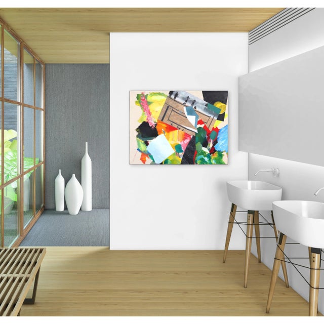 Green Hyperrealistic Painted Colorful Original Contemporary Acrylic Artwork on Canvas "Artist Palette/Surfers" Painting by Brandon Neher For Sale - Image 8 of 9