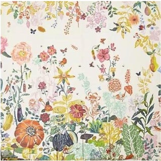 Great Meadow Jardin Creme Panels Mural Wallpaper Designed by Nathalie Lete - Set of 8 For Sale