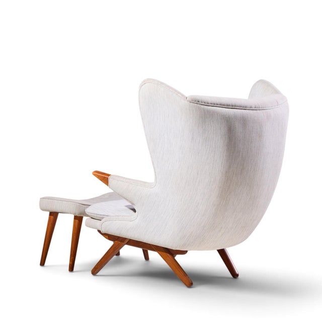 Mid 20th Century Svend Skipper Model 91 Mid Century Papa Bear Wingback Lounge Chair With Ottoman For Sale - Image 5 of 9
