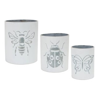 Brushed Metal Insect Pot (Set of 3) For Sale