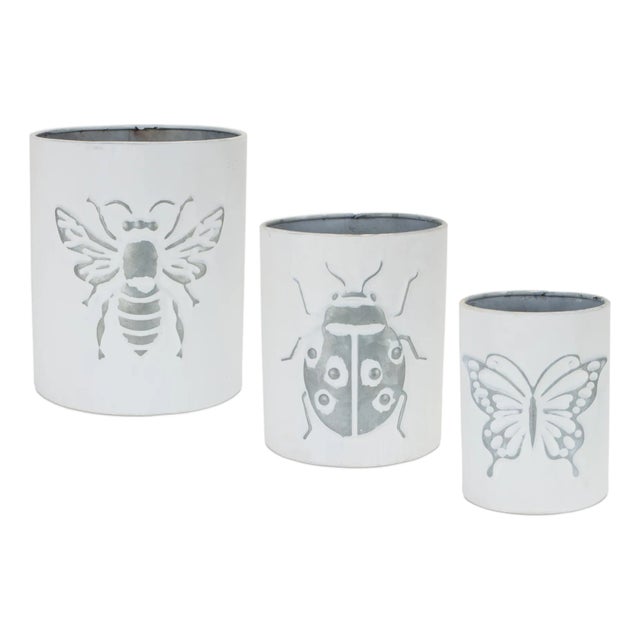 Brushed Metal Insect Pot (Set of 3) For Sale