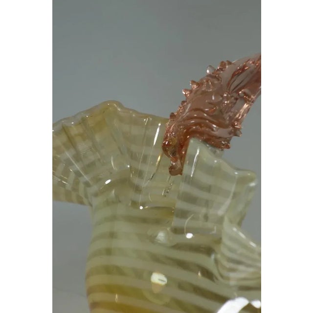 Jugendstil Art Nouveau Murano Glass Basket Bowl, 1900s For Sale - Image 6 of 8