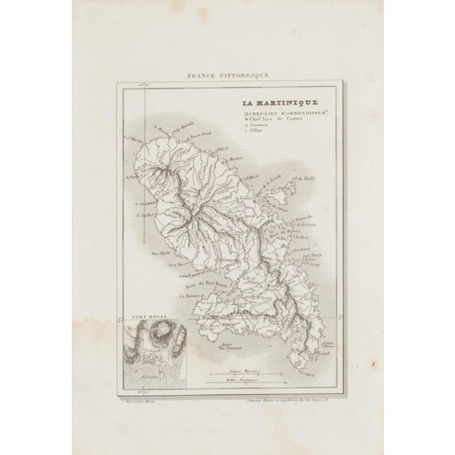 Map Of Martinique is an original etching realized by an anonymous engraver of the 19th Century. Printed within the series...