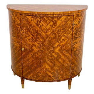 Theodore Alexander Inlaid Demilune Commode Chest For Sale