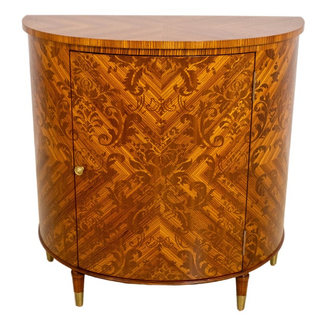 Theodore Alexander Inlaid Demilune Commode Chest For Sale
