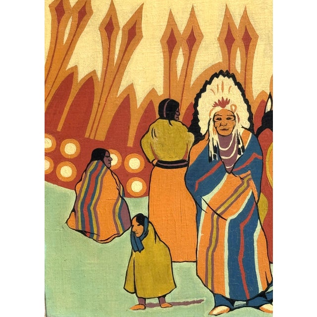 Joseph Bidzinski (American, 20th C.) Native American Ceremonial Procession, 1950 For Sale - Image 9 of 13