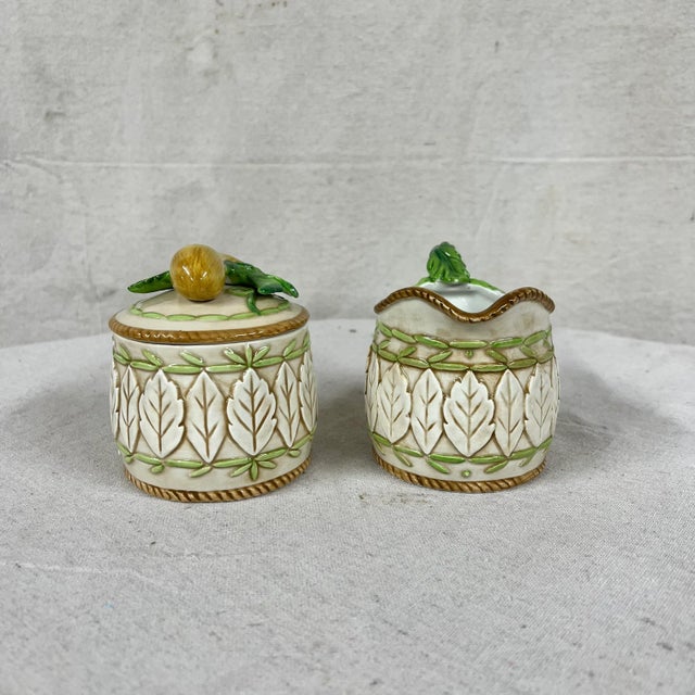 1990s Fitz and Floyd Le Canard Creamer and Sugar - Set of 2 For Sale - Image 6 of 9