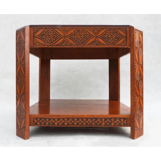 Mid-Century Modern Mid-Century Moroccan Hand Decorated Coffee Table, 1950s For Sale - Image 3 of 8