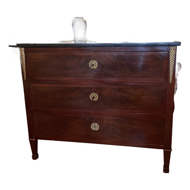 19th Century Neoclassical Style Mahogany Commode For Sale