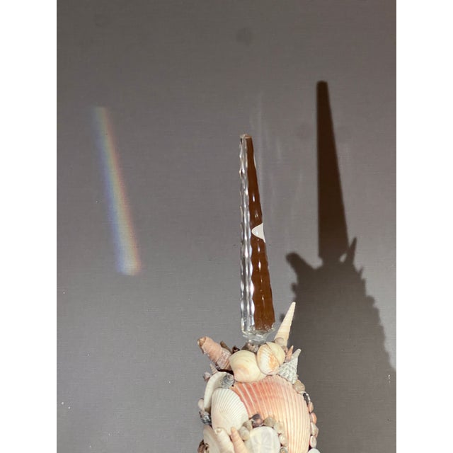 Wood Vintage Italian Large Grotto Style Seashell & Rock Crystal Topiary on the Gilt Stand For Sale - Image 7 of 11