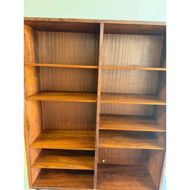 Brown Danish Rosewood Bookcase - Mid-Century Shelving Unit With Adjustable Shelves 1960s For Sale - Image 8 of 10
