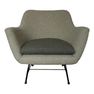 Vintage German Cocktail Chair in Green Boucle, 1950 For Sale