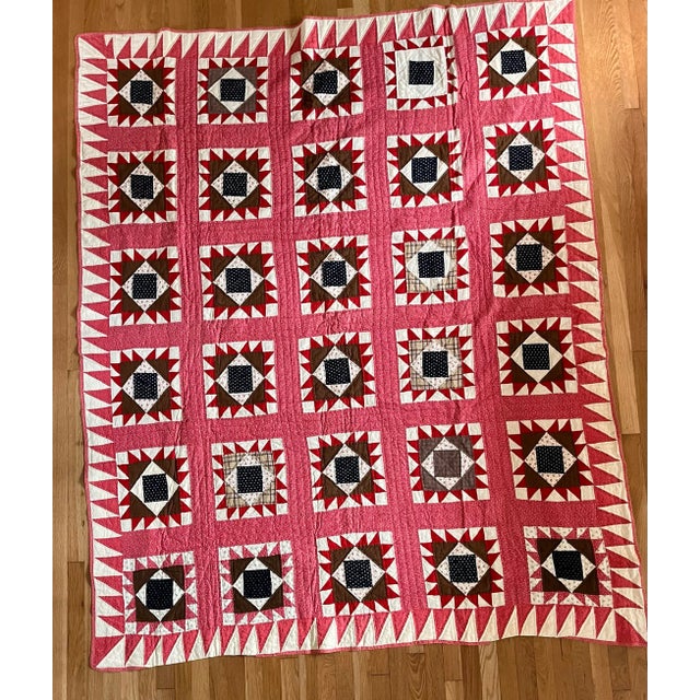 Early 20th Century Antique Hand Stitched Quilt For Sale - Image 5 of 11