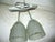 Vintage Ornate Art Nouveau Silver Metal Two Light Embossed Globes / Shades Wall Sconce For Sale - Image 4 of 6