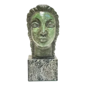 Early 20th Century European Art Deco Portrait Bust of a Lady