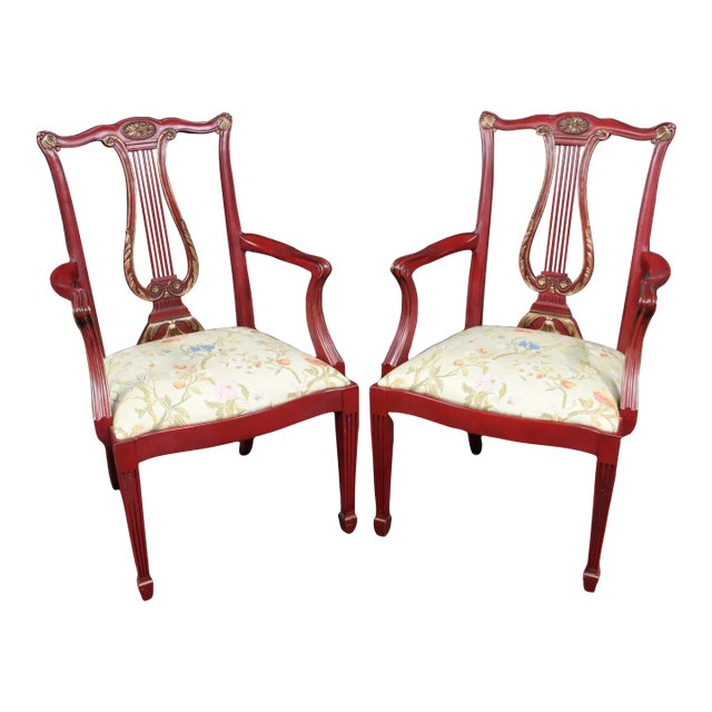 Henkel Harris Harp-Back Armchairs - a Pair For Sale