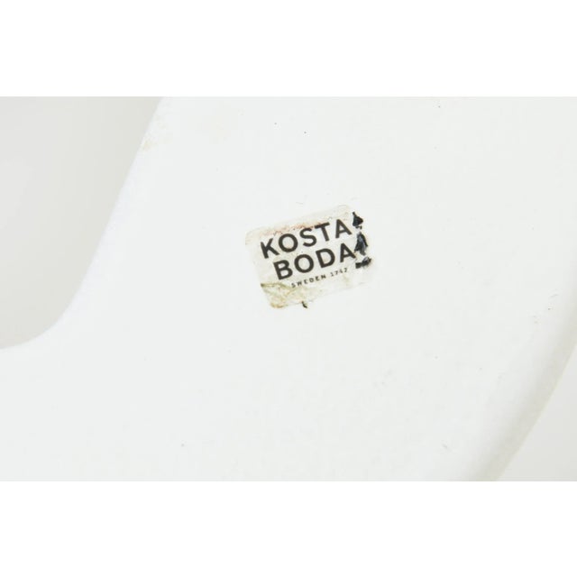 Vintage Kosta Boda White Twisted Glass Bowl Decorative or Serving For Sale - Image 10 of 10