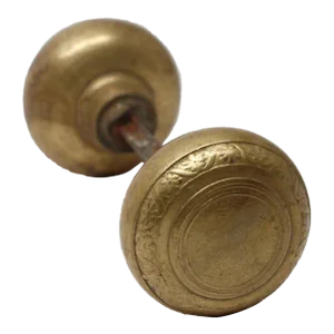 Antique Union Central Life Insurance Co. Brass Door Knobs - a Pair