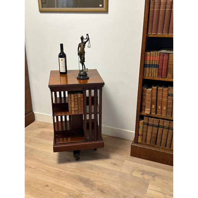 Brown Antique Revolving Bookcase from Globe Wernicke, 1890s For Sale - Image 8 of 10