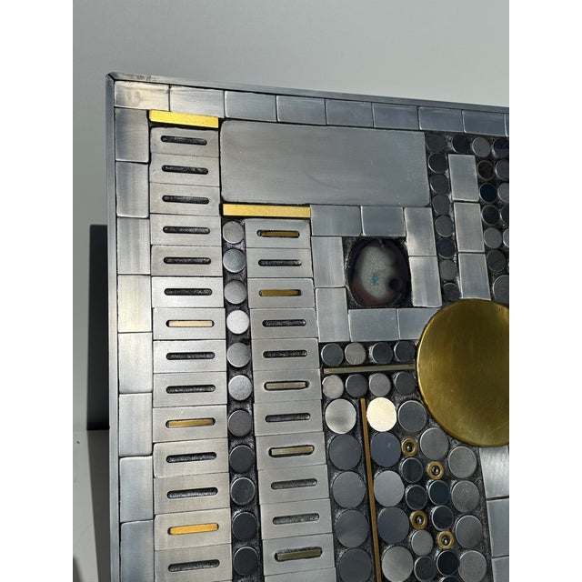 Metal 1970s Brutalist Mosaic Aluminum Coffee Table For Sale - Image 7 of 12
