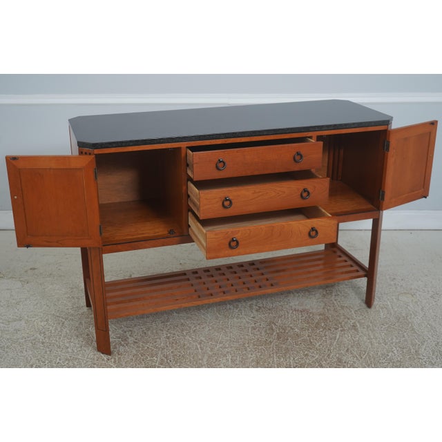 Arts & Crafts Stickley 21st Century Cherry Granite Top Sideboard For Sale - Image 3 of 18