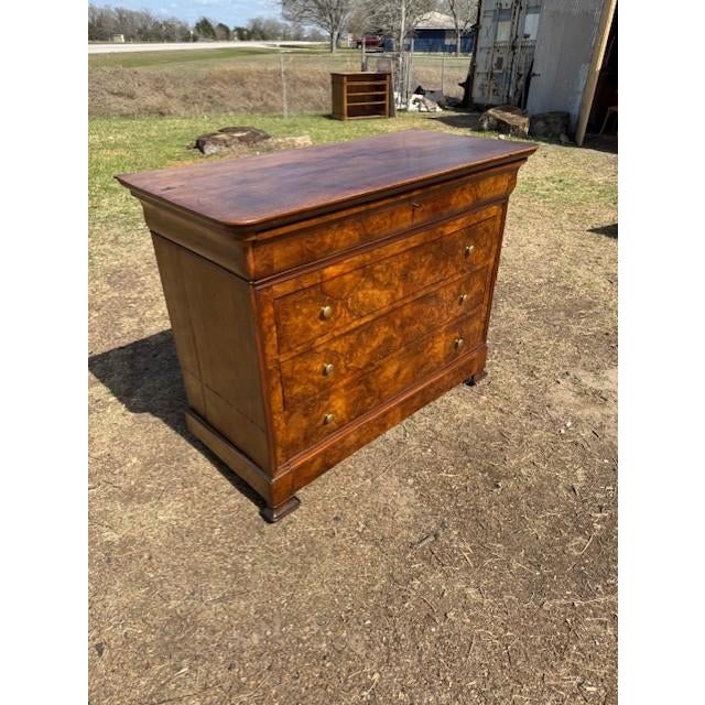 19th Century Louis Philippe Burl Walnut Chest of Drawer / Commodes For Sale - Image 9 of 18