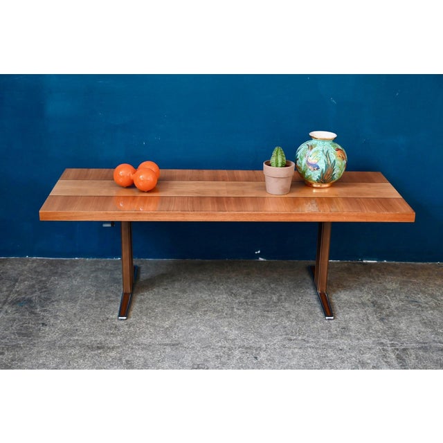 Scandinavian Height-Adjustable Coffee Table in Wood and Chrome, 1970s For Sale - Image 16 of 17